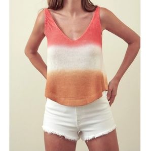 Color block knit tank top